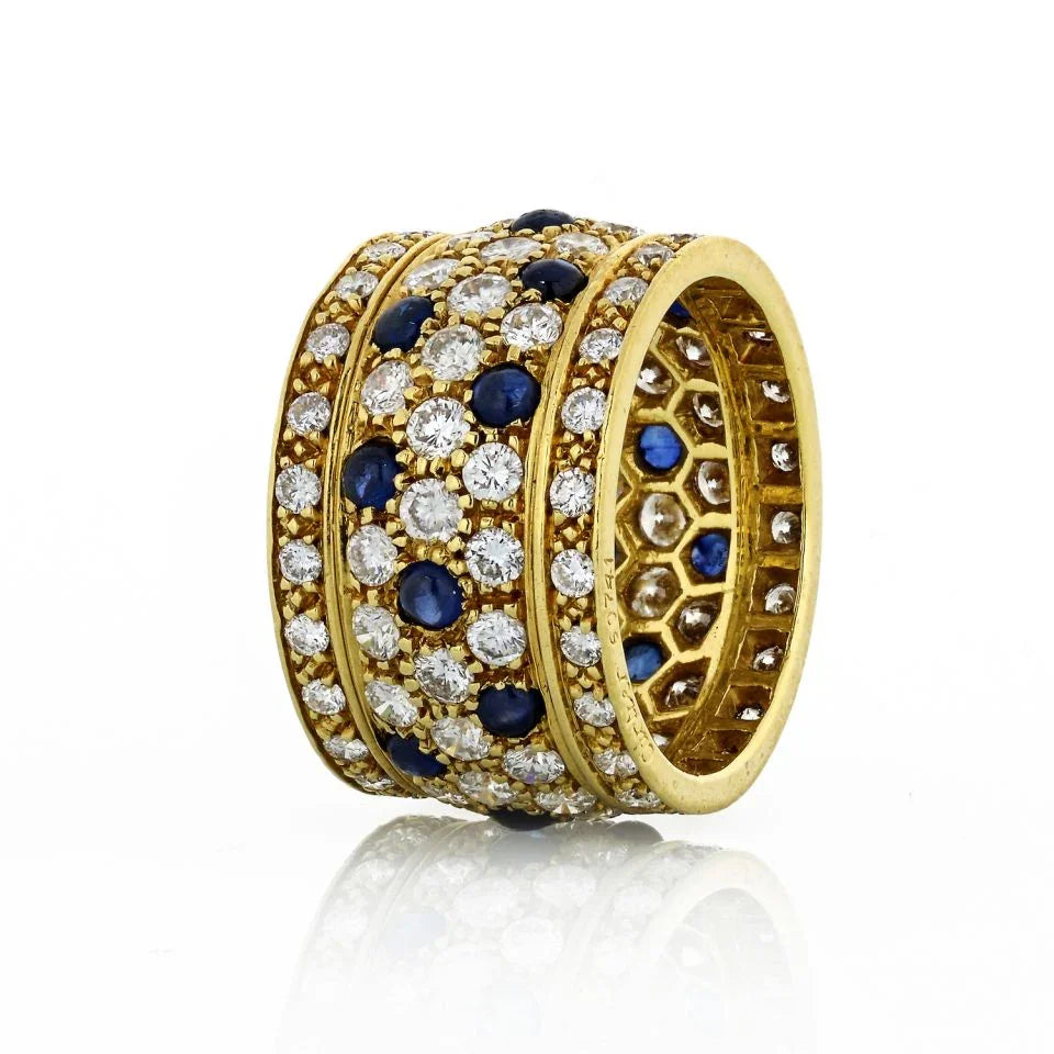 Carthttier Nigeria 18K Yellow Gold Sapphire And Diamond Ring