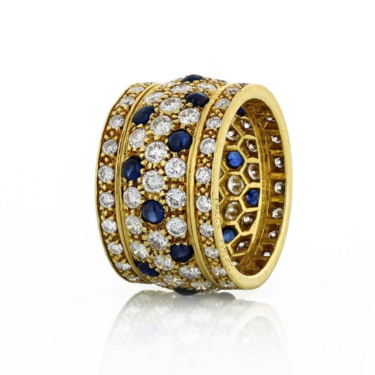 Carthttier Nigeria 18K Yellow Gold Sapphire And Diamond Ring