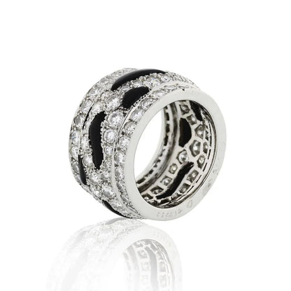 Carthttier Platinum Nigeria Diamond And Onyx Eternity Band