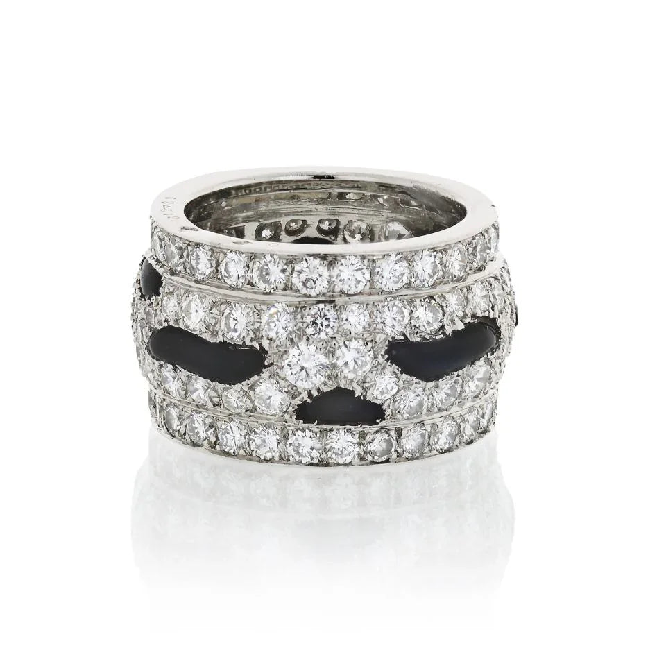 Carthttier Platinum Nigeria Diamond And Onyx Eternity Band
