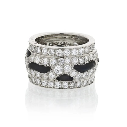 Carthttier Platinum Nigeria Diamond And Onyx Eternity Band