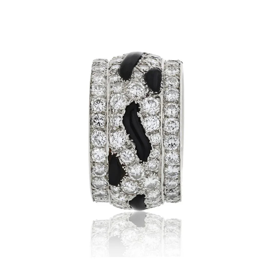 Carthttier Platinum Nigeria Diamond And Onyx Eternity Band