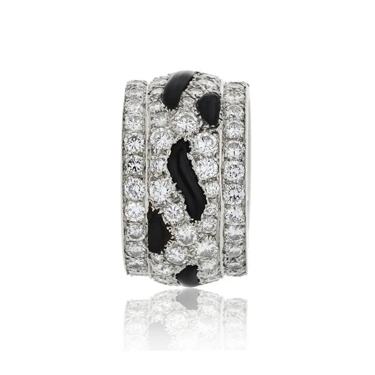 Carthttier Platinum Nigeria Diamond And Onyx Eternity Band