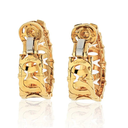 Carthttier Double C 18K Yellow Gold Double C Motif Hoop Earrings