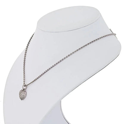 Carthttier 18K White Gold Pave Diamond Heart On A Chain Pendant