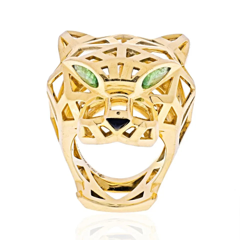 Carthttier Panthere 18K Yellow Gold Skeleton Ring