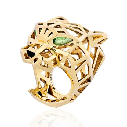 Carthttier Panthere 18K Yellow Gold Skeleton Ring