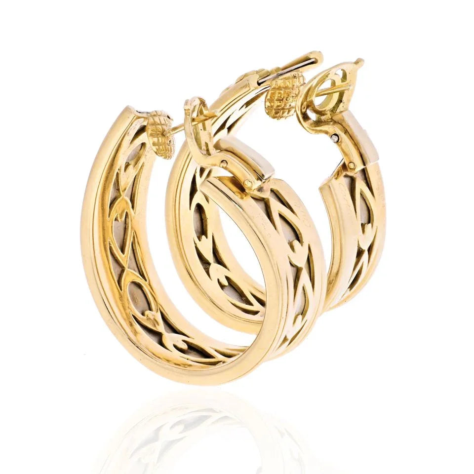 Carthttier 18K Two Tone Walking Panthere Hoop Earrings