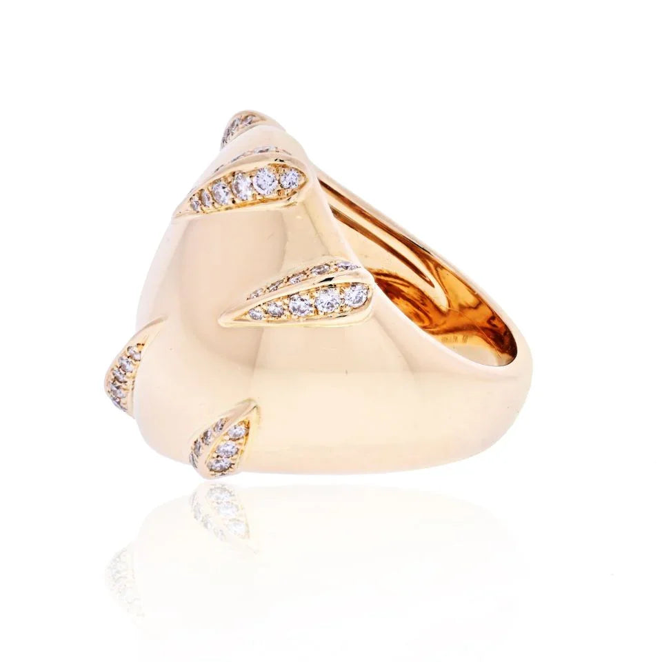 Carthttier 18K Yellow Gold Panthere Claw Diamond Ring