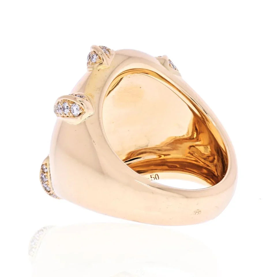 Carthttier 18K Yellow Gold Panthere Claw Diamond Ring