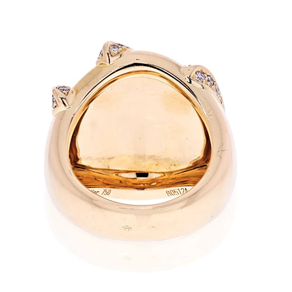 Carthttier 18K Yellow Gold Panthere Claw Diamond Ring