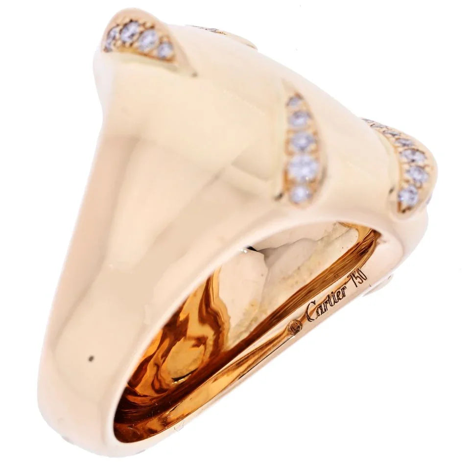 Carthttier 18K Yellow Gold Panthere Claw Diamond Ring