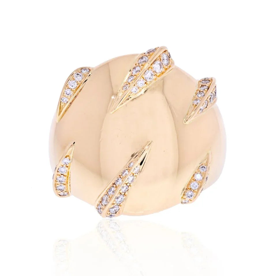 Carthttier 18K Yellow Gold Panthere Claw Diamond Ring