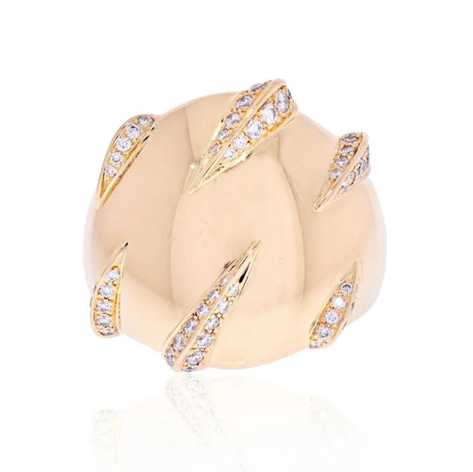 Carthttier 18K Yellow Gold Panthere Claw Diamond Ring
