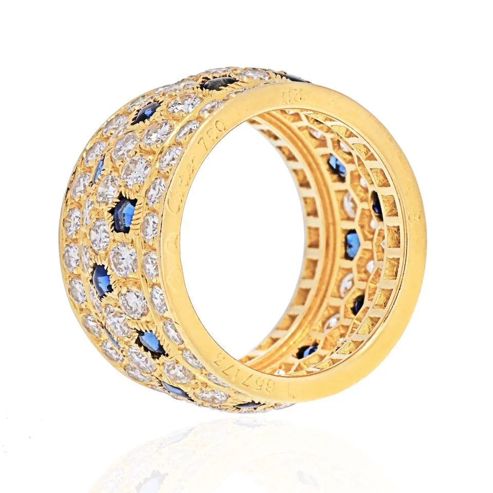 Carthttier 18K Yellow Gold Nigeria Diamond Sapphire Ring