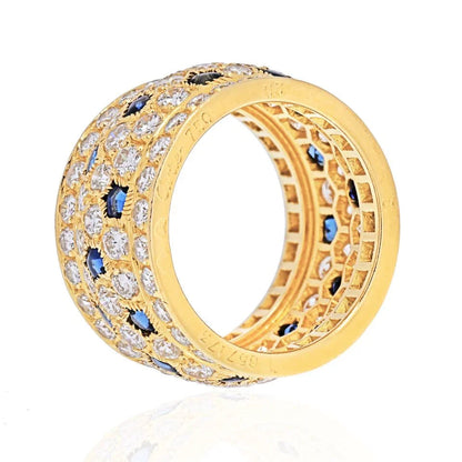 Carthttier 18K Yellow Gold Nigeria Diamond Sapphire Ring