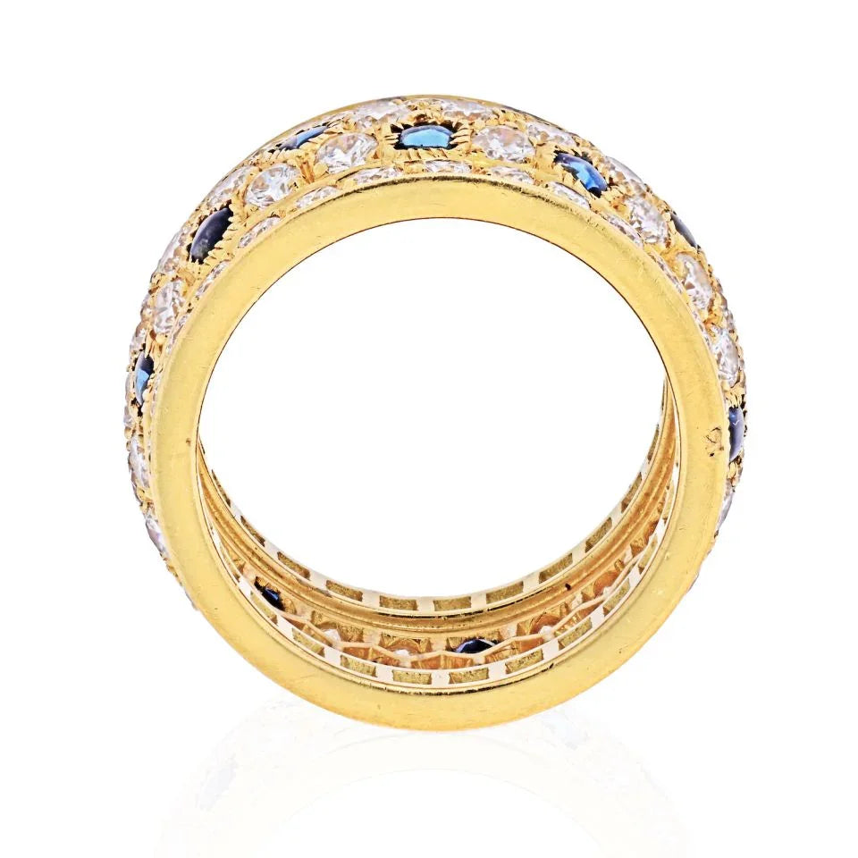 Carthttier 18K Yellow Gold Nigeria Diamond Sapphire Ring