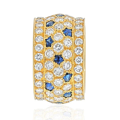 Carthttier 18K Yellow Gold Nigeria Diamond Sapphire Ring