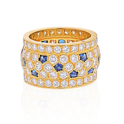 Carthttier 18K Yellow Gold Nigeria Diamond Sapphire Ring