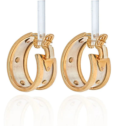 Carthttier 18K Two Tone Walking Elephant Earrings