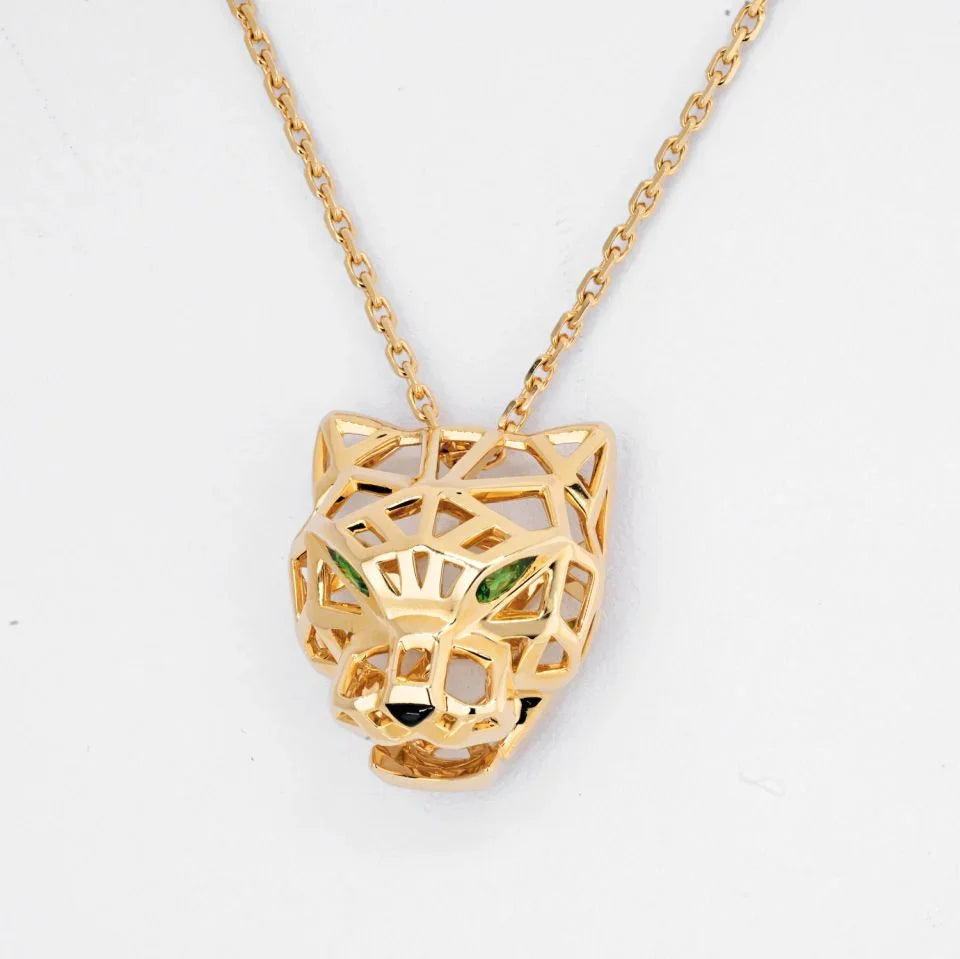 Carthttier 18K Yellow Gold Skeleton Panthere On A Chain Necklace