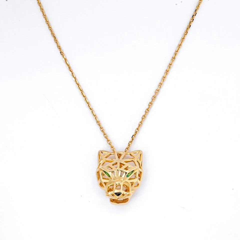 Carthttier 18K Yellow Gold Skeleton Panthere On A Chain Necklace