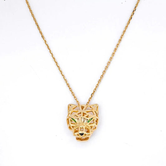 Carthttier 18K Yellow Gold Skeleton Panthere On A Chain Necklace