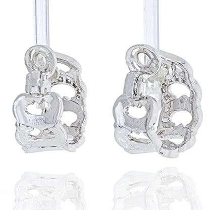 Carthttier 18K White Gold Double C Diamond Hoop Earrings