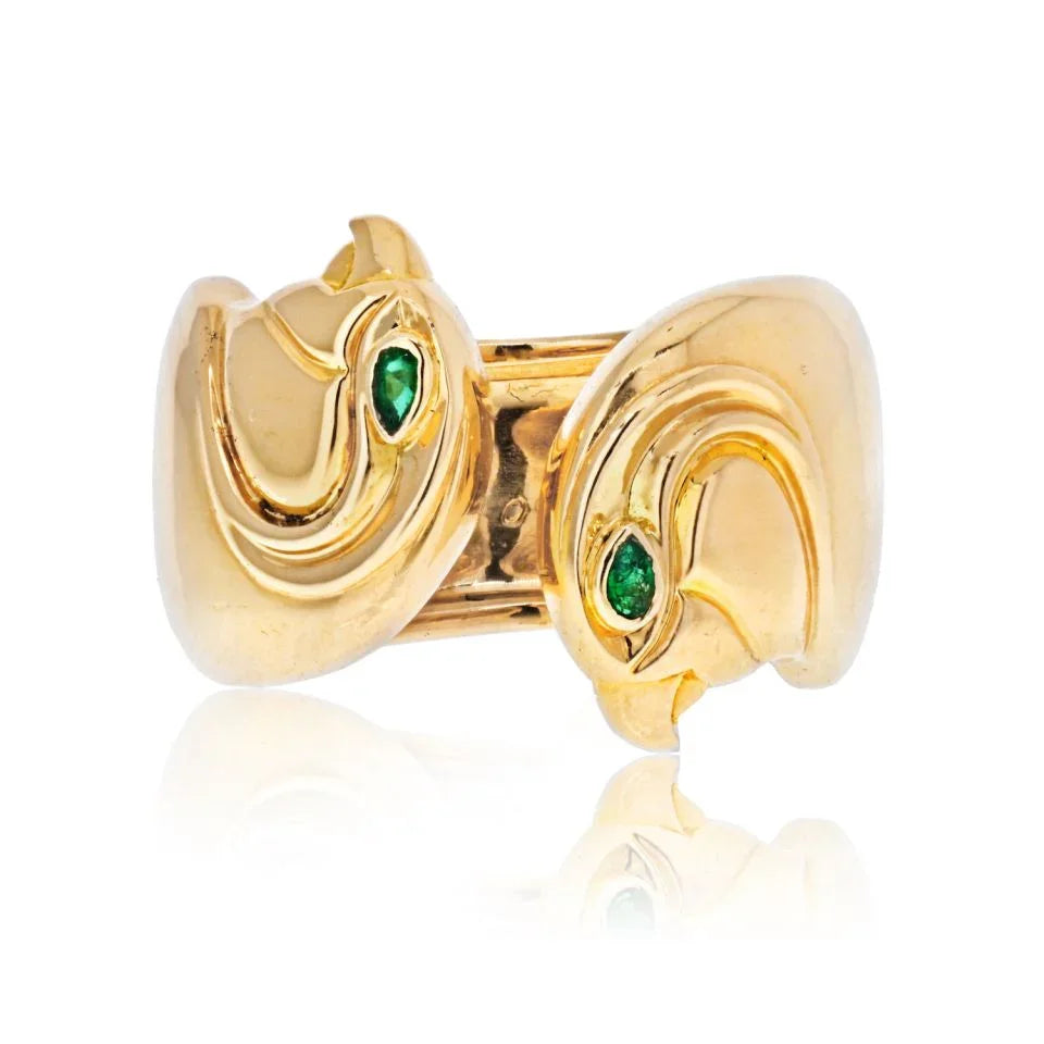Carthttier 18K Yellow Gold Falcon Head Anoubois Ring