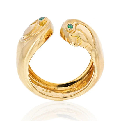 Carthttier 18K Yellow Gold Falcon Head Anoubois Ring