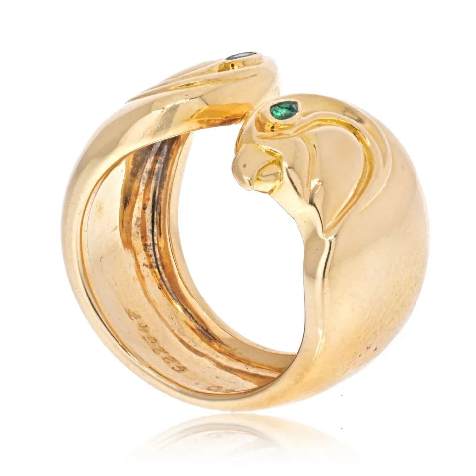 Carthttier 18K Yellow Gold Falcon Head Anoubois Ring
