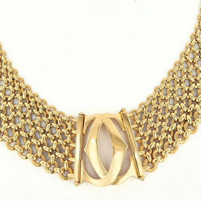 Carthttier 18K Yellow Gold Double C Five Row Wide Link Penelope Necklace