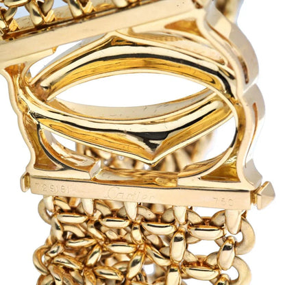 Carthttier 18K Yellow Gold Double C Five Row Wide Link Penelope Necklace