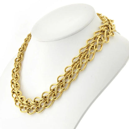 Carthttier 18K Yellow Gold Double High Polished Twisted Chain Collar Necklace