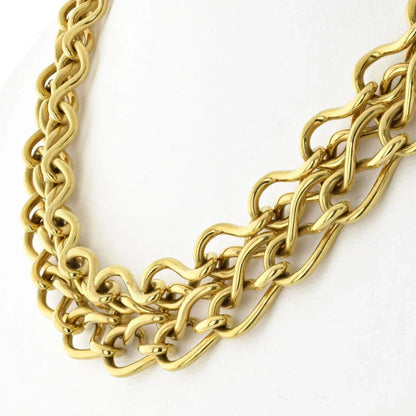 Carthttier 18K Yellow Gold Double High Polished Twisted Chain Collar Necklace