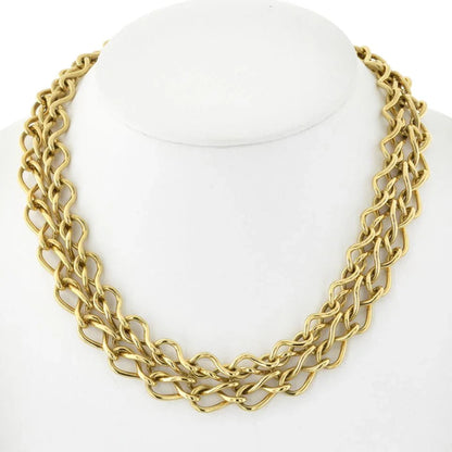 Carthttier 18K Yellow Gold Double High Polished Twisted Chain Collar Necklace