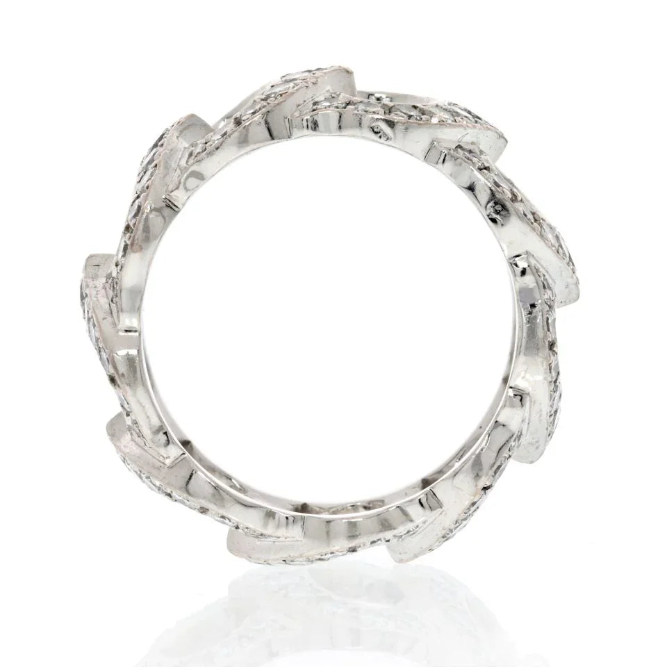 Carthttier 18K White Gold All Diamond C Ring
