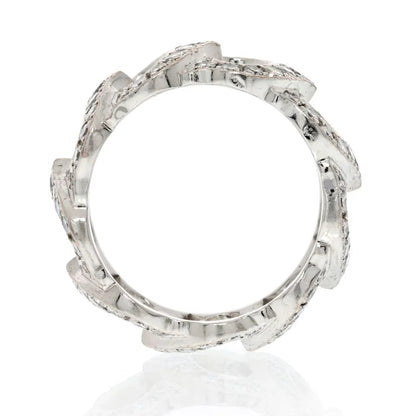 Carthttier 18K White Gold All Diamond C Ring