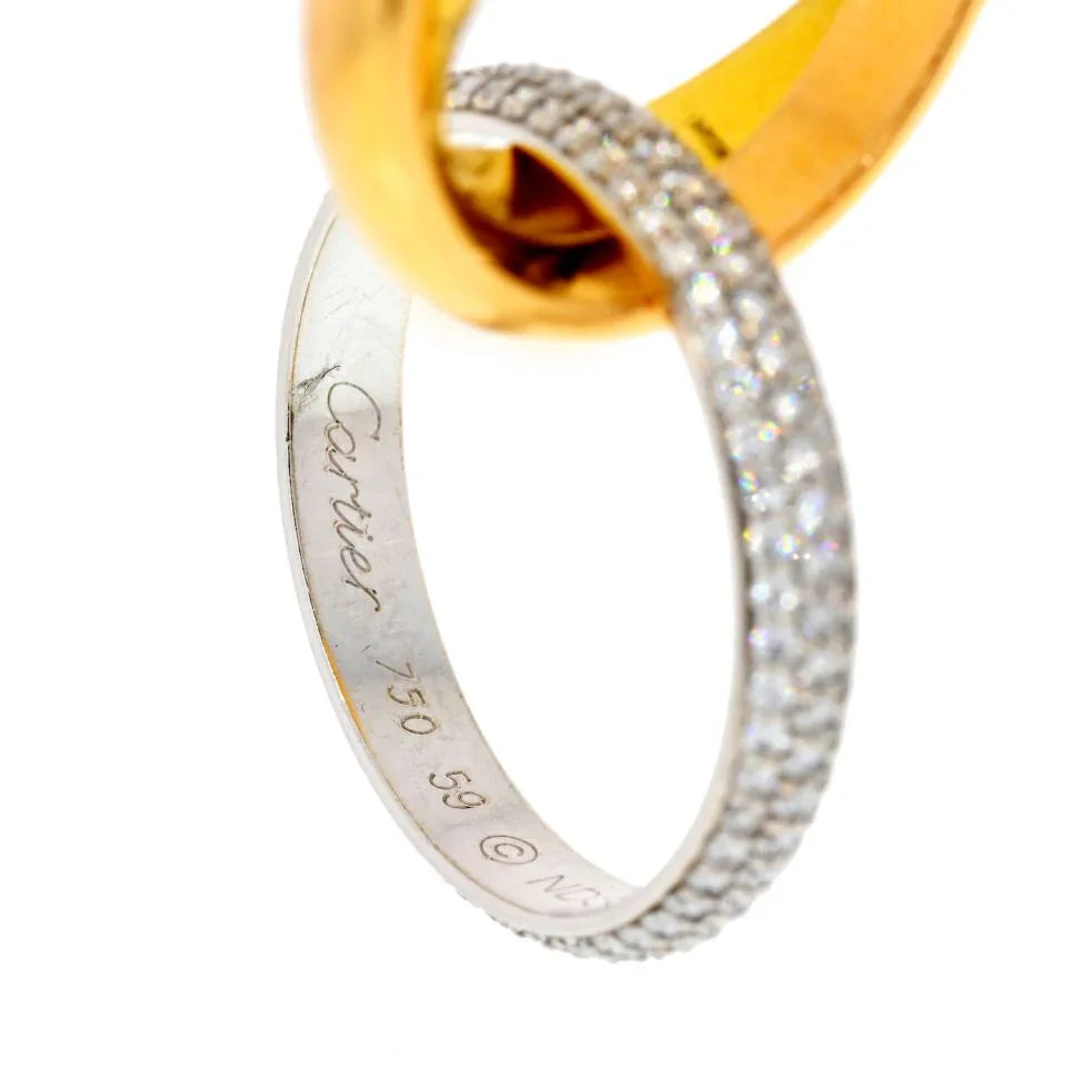 Carthttier Platinum & 18K Yellow Gold Trinity Diamond Ring