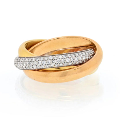 Carthttier Platinum & 18K Yellow Gold Trinity Diamond Ring