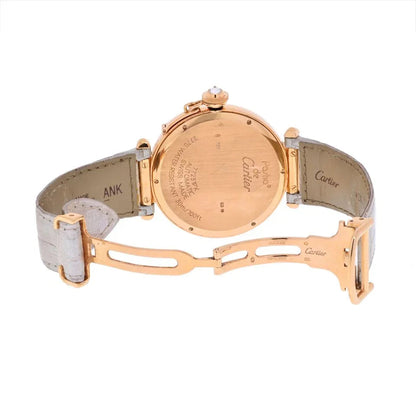 Carthttier Pasha 18K Rose Gold Ladies Diamond Round White Dial 42mm Women Watch