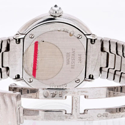 Carthttier Trinity 18K White Gold Diamond Bezel White Cream Dial Women Watch