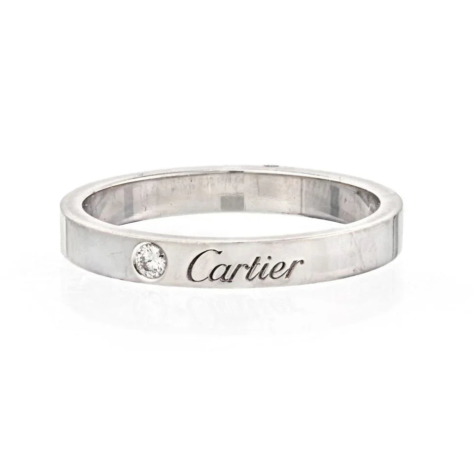 Carthttier Platinum C De Carthttier Single Diamond Size 59 Wedding Ring