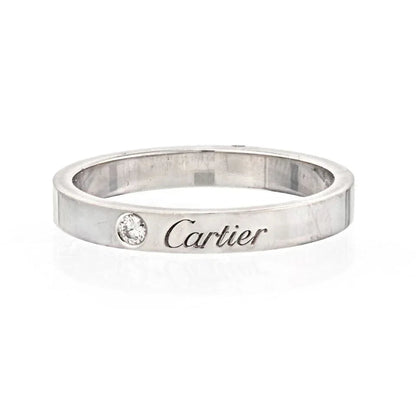 Carthttier Platinum C De Carthttier Single Diamond Size 59 Wedding Ring