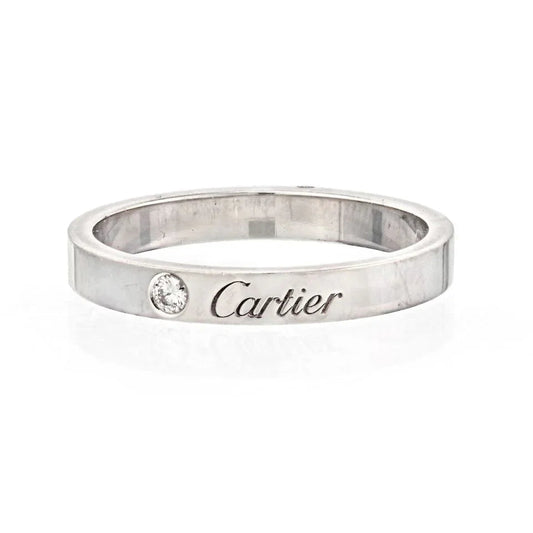 Carthttier Platinum C De Carthttier Single Diamond Size 59 Wedding Ring