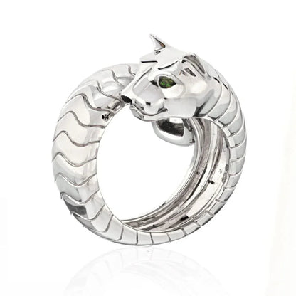 Carthttier 18K White Gold High Polished Panthere Lakarda Ring