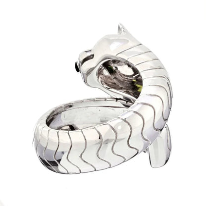 Carthttier 18K White Gold High Polished Panthere Lakarda Ring