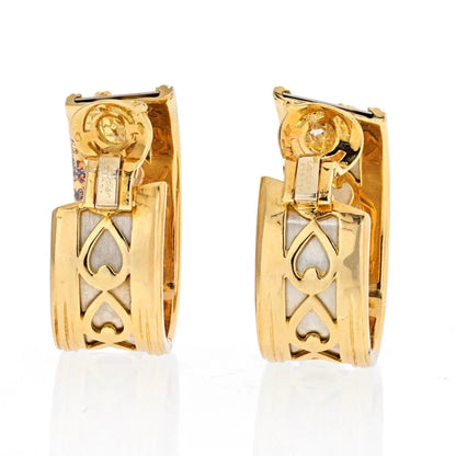 Carthttier 18K Two Tone Walking Panther Vintage Hoop Earrings