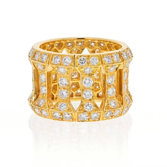 Carthttier 18K Yellow Gold Diamond Pillar Ring