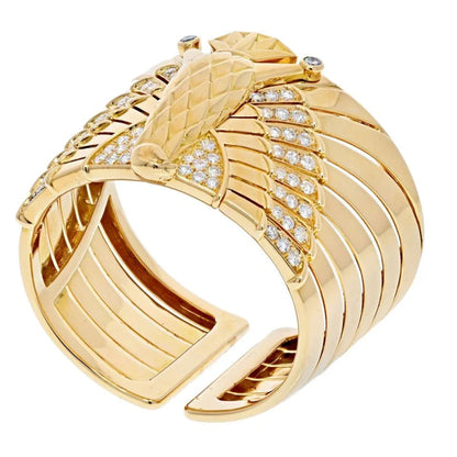 Carthttier 18K Yellow Gold Egyptian Horus Falcon Bracelet